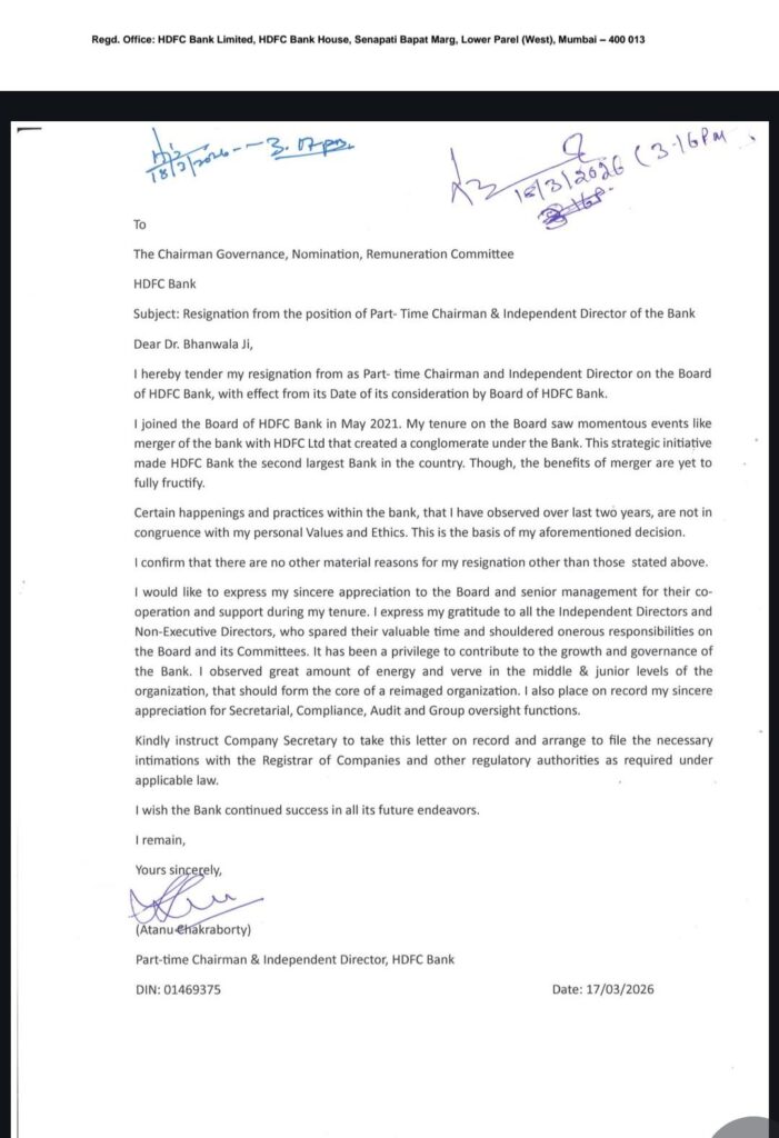 HDFC Bank Chairman resigns, questions raised on 'ethics'