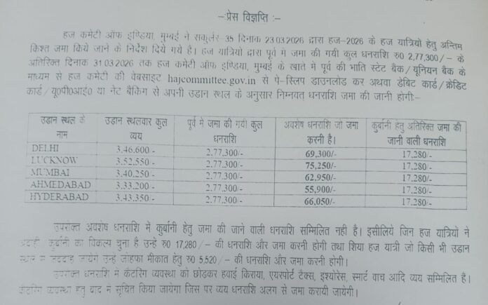 Haj journey: Instructions for depositing the last installment for Haj journey