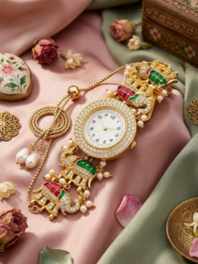 Kashmiri bangles and jhumkas are old news! Now, trendy Kashmiri watches are adorning wrists—get that heroine-like look with a desi vibe.