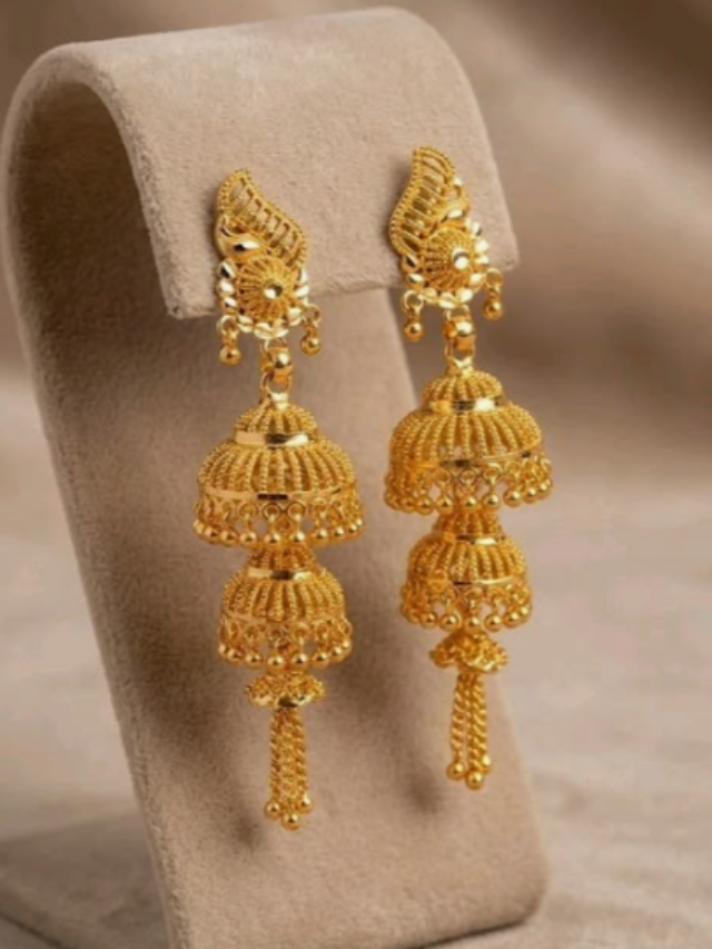 Karwa Chauth Gold Earrings Design